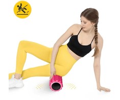 4Fizjo EVA masažinis volelis su gumbeliais, 33 cm, rožinis