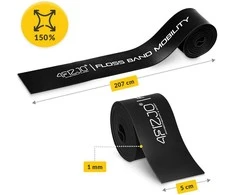 4Fizjo FLOSS BAND 1 mm juoda reabilitacinė mankštos juosta