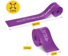 4Fizjo FLOSS BAND 1,5 mm violetinė reabilitacinė mankštos juosta
