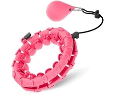 4Fizjo Hula Hoop su svarmenimis ir masažu, rožinis