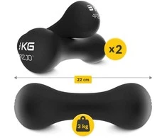 4Fizjo Ketaus hanteliai 8 formų pratimams 2 x 3kg