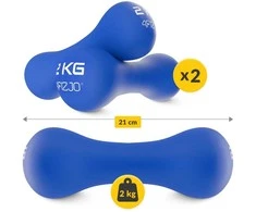 4Fizjo Ketaus hanteliai 8 formų pratimams 2 x 2kg