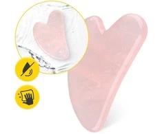 4Fizjo Klasikinis Gua Sha akmuo, pagamintas iš natūralaus rožinio kvarco