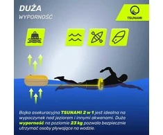 4Fizjo Pripučiamas apsauginis plūduras plaukimui cunamio formos, geltonas