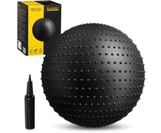 4Fizjo Reabilitacijos kamuolys su dygliais, 65 cm, juodas