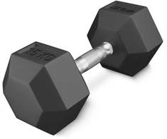 4Fizjo Šešiakampis plieno hantelis 1 x 15 kg
