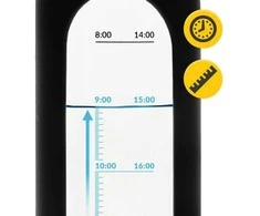 4Fizjo Stiklinis vandens butelis 750 ml, juodas