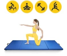 4Fizjo Sulankstomas gimnastikos čiužinys XL mėlynas