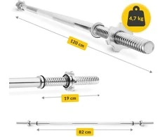 4Fizjo Tiesus strypas su spaustukais 120 cm - 4,7kg