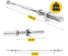 4Fizjo Tiesus strypas su spaustukais 150 cm - 5,8kg