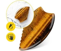 4Fizjo Tigro akies gofruotas natūralus kvarco Gua Sha akmuo