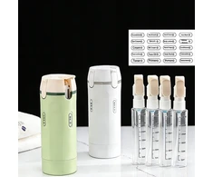 4in1 kelioninis buteliukas kosmetikai lėktuvui, 4 indeliai, 30ml. Dozatorius