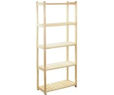 5 lygių medinė lentyna/maks.lygio apkrova 50kg LS-5 700x330x1626mm pušis