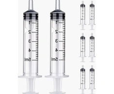 5 ml švirkštai, 8 vnt., sterilus matavimo puodelis, tikslus skysčių dozavimas
