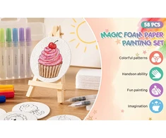 58x Magic Puffy Paint, pasidaryk pats, 3D kempinės tapybos rinkinys vaikams