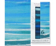 6 pusinių pastelių dėklas su Sennelier skydu smaragdinės jūros spalvos