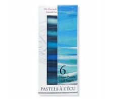 6 pusinių pastelių dėklas su Sennelier skydu smaragdinės jūros spalvos