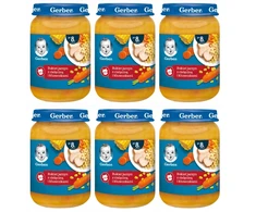 6x Gerber vaikų pietūs Daržovių puokštė su veršiena ir koldūnais 8m+ 190g