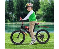 7 PAVARA. RAUDONAS 20 colių VAIKŲ MTB SPORTINIS DVIRATIS