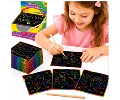 7 Toys Kolorow RAINBOW SCRATCH BOARD 100 vnt. 2X ODOS UGDYMO SĄNAŠŲ KNYGELĖ