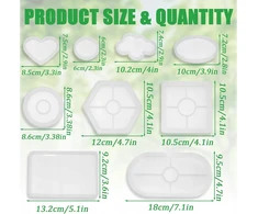 9 VIENŲ SILIKONINIŲ LIETŲ RINKINYS DĖKLŲ IR STOVĖLIŲ DIY DERVAI