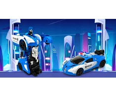 ACR AUTOMOBILIŲ ROBOTO NUOTOLINIO PULTO VALDYMAS 2in1 POLICIJA RC POLICIJA AUTOMOBILIŲ DŪMŲ LED TRANSFORMACIJA