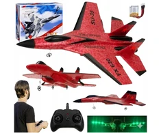 ACR NUOTOLINIO KONTROLĖS LĖKTUVO SKRADOMOJO RC NAIKINKO MODELIO SU-35 LED REMOTE 2 baterijos