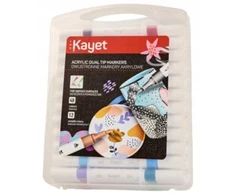 ACRYLIC MARKERS kayet 24 vnt 48 COLORS in a box markeriai markeriai