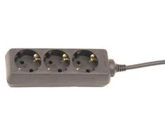 Acuma Ilgintuvas su įžeminimu 3viet./1.5m/3x1mm juodas