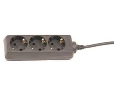 Acuma Ilgintuvas su įžeminimu 3viet./3m/3x1.5mm juodas