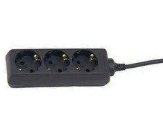 Acuma Ilgintuvas su įžeminimu 3viet./5m/3x1.5mm juodas