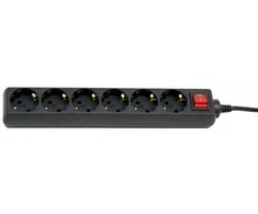 Acuma Ilgintuvas su įžeminimu ir jungikliu 6viet./1.5m/3x1mm juodas