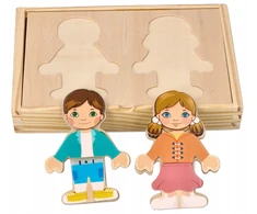Adam Toys MAGNETINĖ SUKNELĖ SUKNELĖ VAIKAMS MEDINĖ DĖLĖLĖ ADOMO ŽAISLAI 24 Vnt.