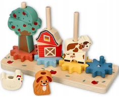 Adam Toys Medinis žaislas su krumpliaračiais "linksma ferma" 12m+