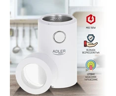 Adler elektrinė kavos malūnėlis, balta ir sidabrinė, kompaktiškas dizainas – AD 4446