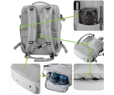 Adler Kelioninė kuprinė salone 40x20x30 cm nešiojamasis kompiuteris 17" USB RFID vandeniui atsparus Camry CR 6880 vidutinio pilkumo