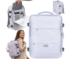 Adler Verslo ir sporto kabinos kuprinė 40x20x30 nešiojamasis 17" vandeniui atsparus RFID Camry CR 6880 šviesiai violetinė