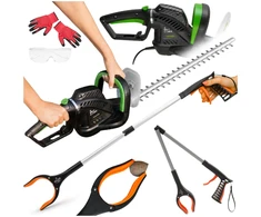 Elektrinių gyvatvorių žirklių rinkinys 620W 61cm besisukantis rankenos griebtuvas 81cm Adler ZEST-AD6804-AV6813