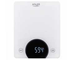 Elektroninės virtuvinės svarstyklės 10 kg, 1 g, LED ekranas, grūdintas stiklas Adler AD 3173