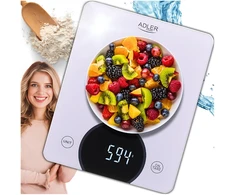 Elektroninės virtuvinės svarstyklės 10 kg, 1 g, LED ekranas, grūdintas stiklas Adler AD 3173