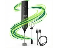 Įkraunamas pieno putos plakiklis 2in1 USB-C 3 greičiai matcha Adler AD 4533