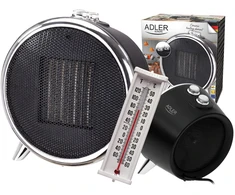 Adler | Fan Heater | AD 7742 | Ceramic | 1500 W | Number of power levels 2 | Juodas/Sidabrinis