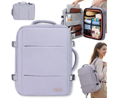 Adleris Kuprinės rankinis bagažas 40x20x30 nešiojamas kompiuteris, atsparus vandeniui USB RFID Camry CR 6881 šviesiai violetinė