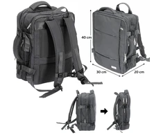 Adler Kuprinės rankinis bagažas 40x20x30cm išplečiamas USB nešiojamas 15,6 colio Camry CR 6881 tamsiai pilkas