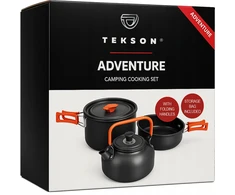 Adventure Tekson stovyklavimo puodų rinkinys 3 dalių sulankstomas išgyvenimas