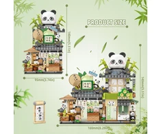 AETURNA Block SET PANDA TEA HOUSE – KŪRYBINGI NAMAS STATYTI