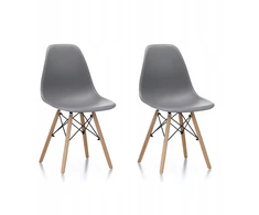 AGA valgomojo kėdės, 2 vnt, pilkos spalvos RETRO, modernios medinės kojelės SCANDI