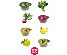 Agiberia komplektas musów owoce warzywa szpinak burak jabłko banan 4x120g
