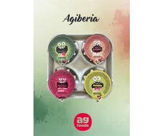 Agiberia komplektas musów owoce warzywa szpinak burak jabłko banan 4x120g