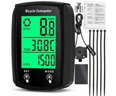 Agmi Dviračio kompiuteris Elektroninis LCD apšviestas vandeniui atsparus termometras